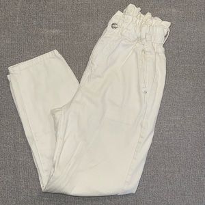 Zara Off-White Waist Singe Mom Pants